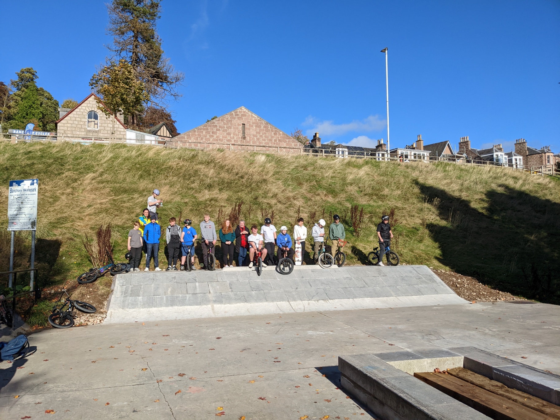 Local skaters and BMX riders lined up at the park