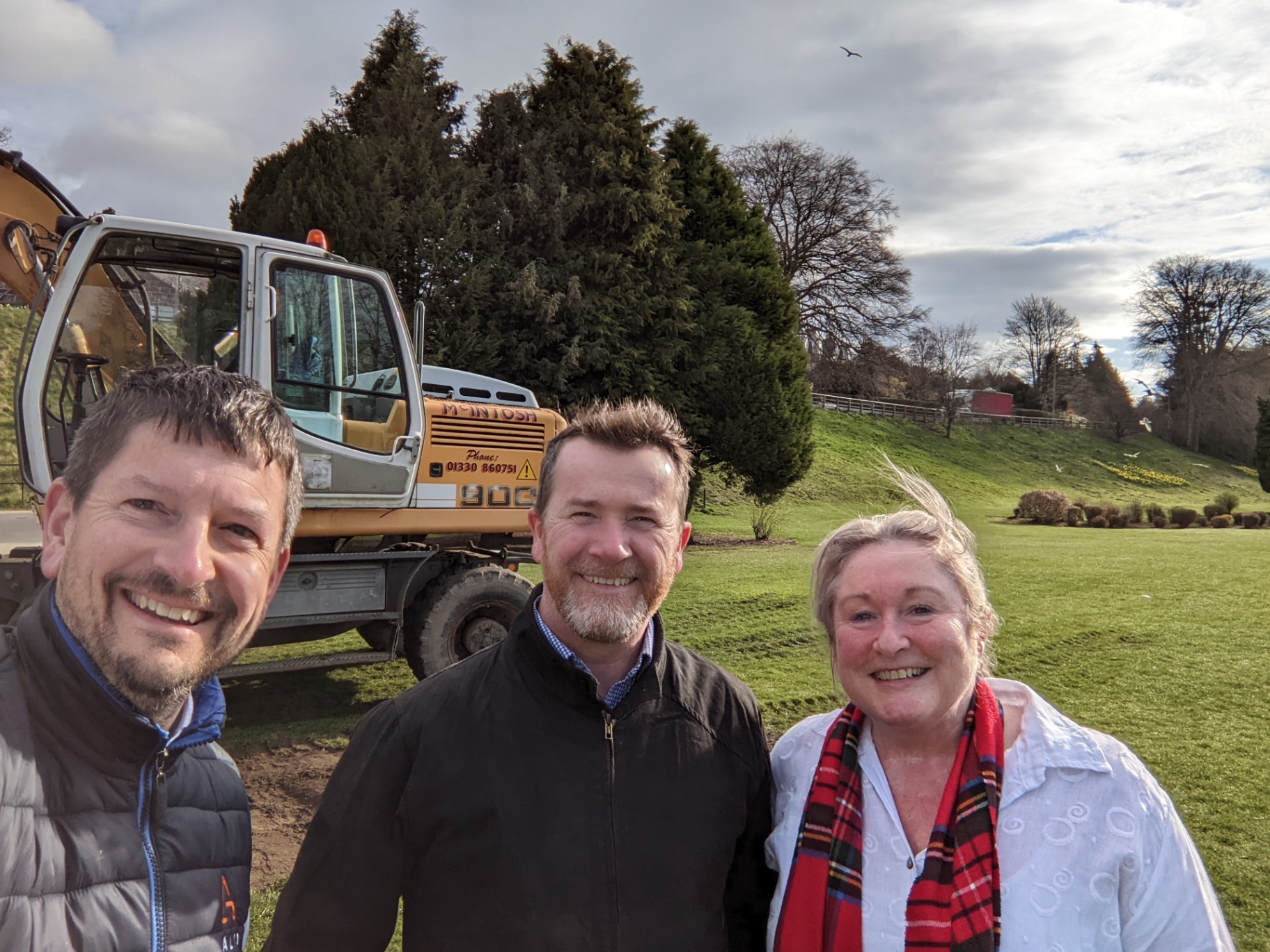 Crew on site at the start of the Banchory Skatepark build